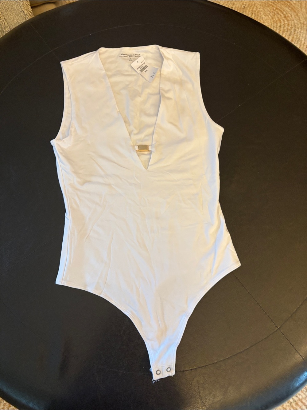 Abercrombie & Fitch White Modal-Blend Tee -bodysuit Small